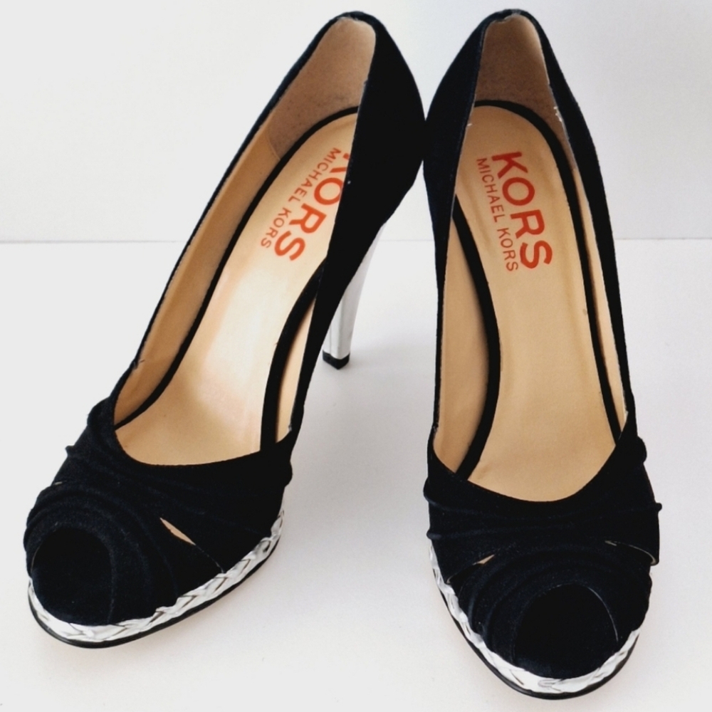 Michael Kors black suede heels - Picture 2 of 9